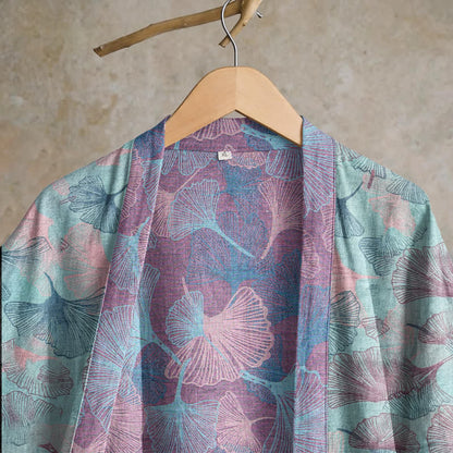 Dreamy Ginkgo Leaf Cotton Kimono Robe - image 2