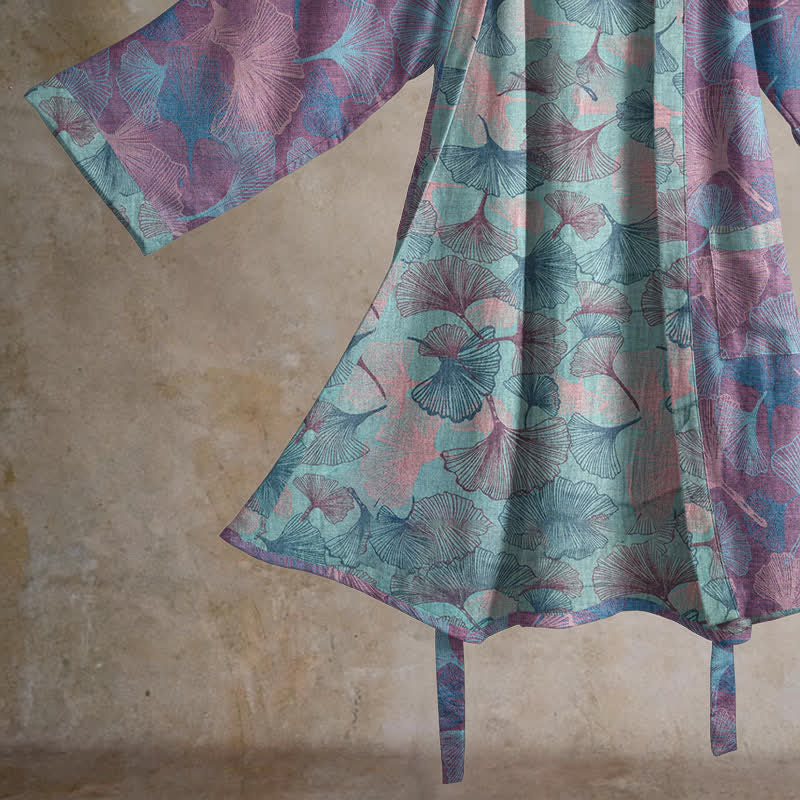 Dreamy Ginkgo Leaf Cotton Kimono Robe - image 10