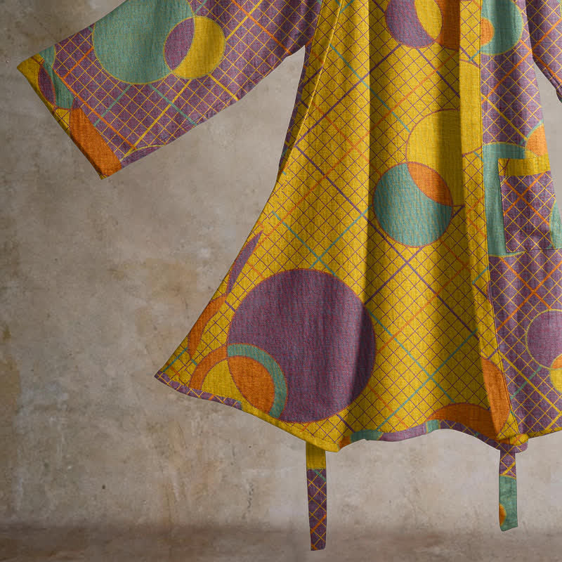 Retro Geometric Circle Cotton Robe - image 4