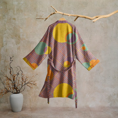 Retro Geometric Circle Cotton Robe - image 1