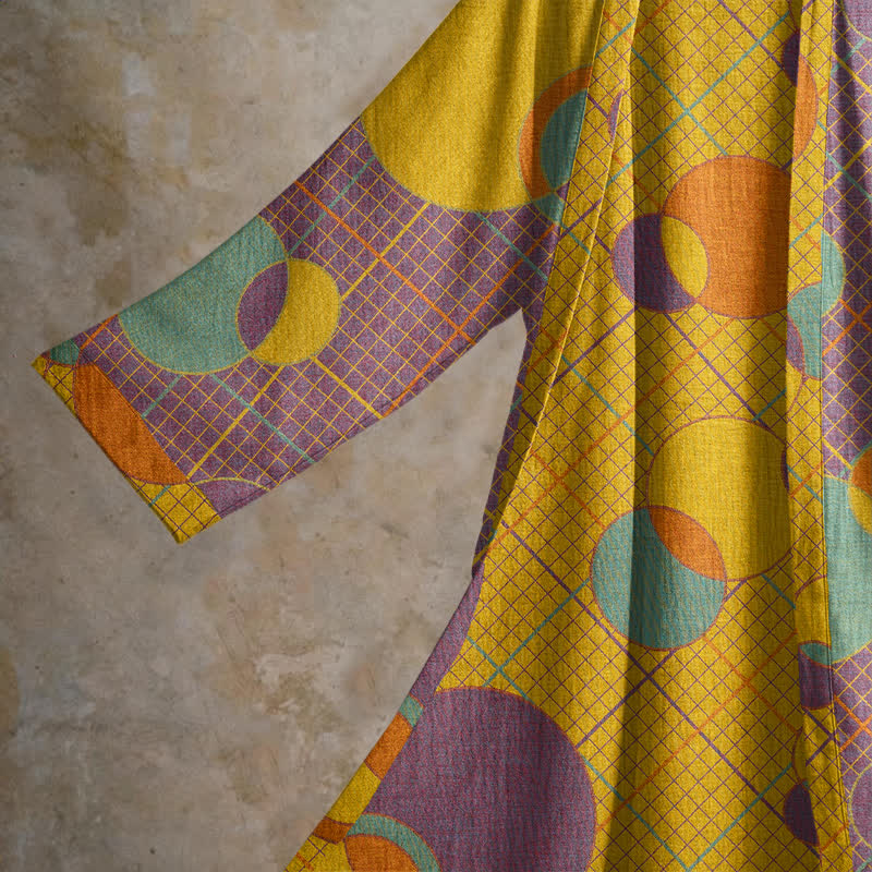 Retro Geometric Circle Cotton Robe - image 3