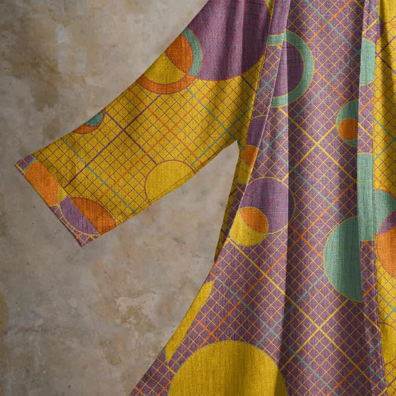 Retro Geometric Circle Cotton Robe - image 9