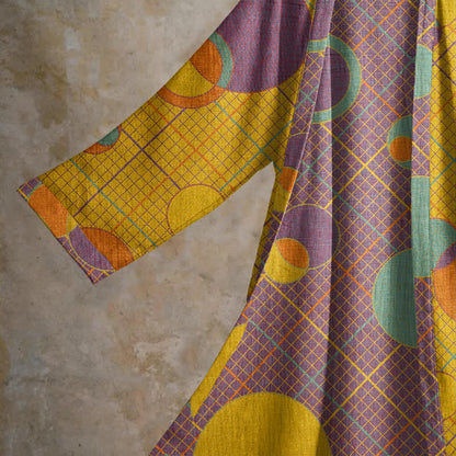 Retro Geometric Circle Cotton Robe - image 9