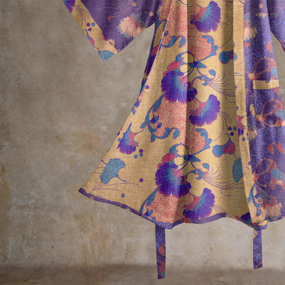 Floral Cotton Gauze Kimono Lounge Robe - image 4
