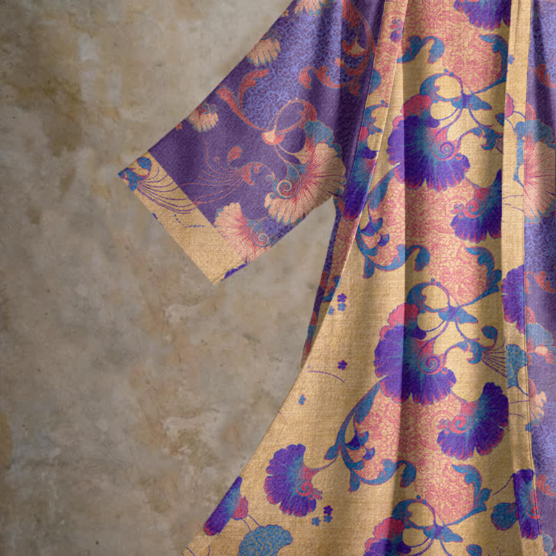 Floral Cotton Gauze Kimono Lounge Robe - image 3