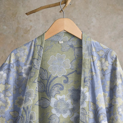Retro Floral Cotton Kimono Robe - image 2