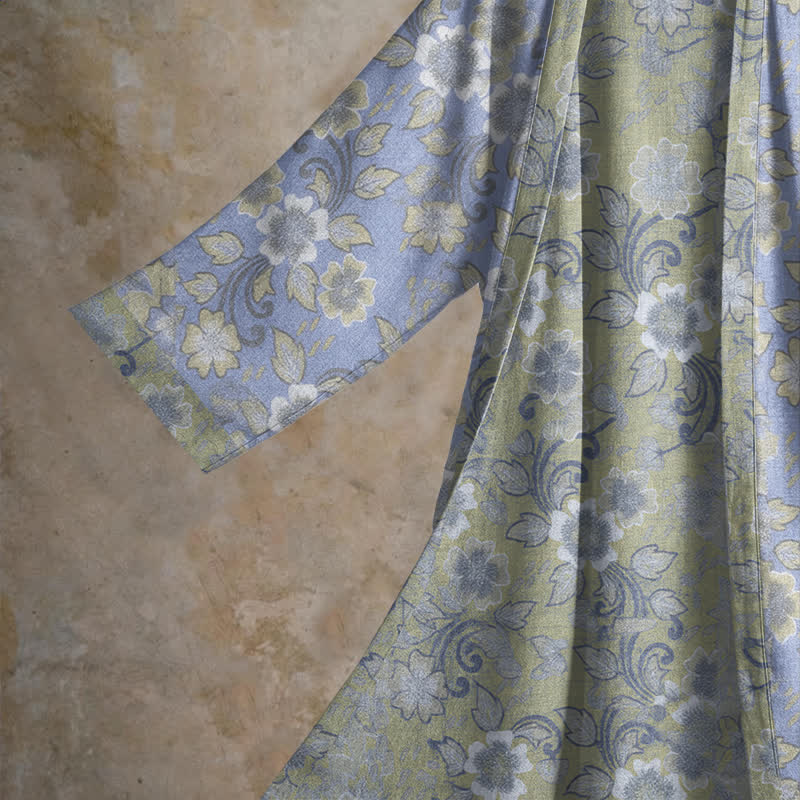 Retro Floral Cotton Kimono Robe - image 3
