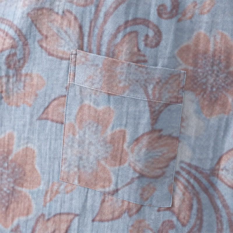 Retro Floral Cotton Kimono Robe - image 11