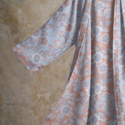 Retro Floral Cotton Kimono Robe - image 9