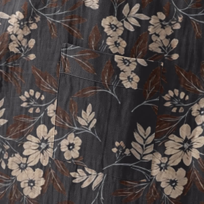Mocha Floral Cotton Kimono Robe - image 5