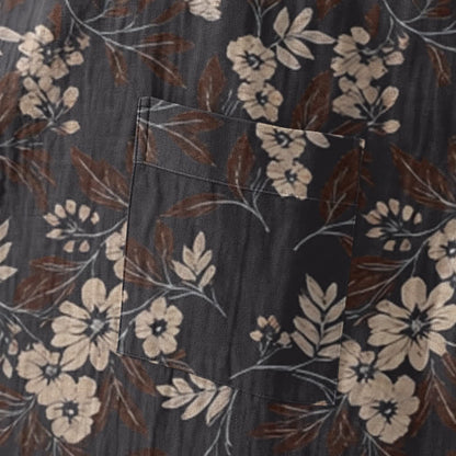 Mocha Floral Cotton Kimono Robe - image 5