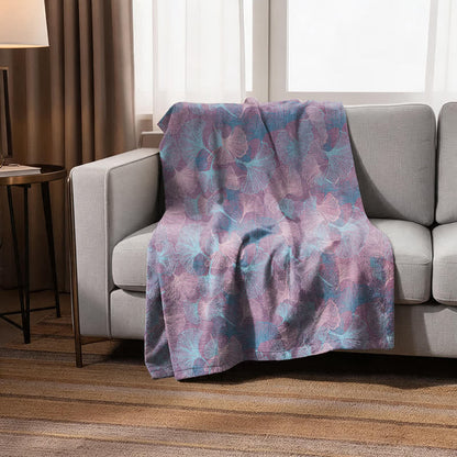 Retro Botanical Ginkgo Leaf Cotton Blanket - image 4