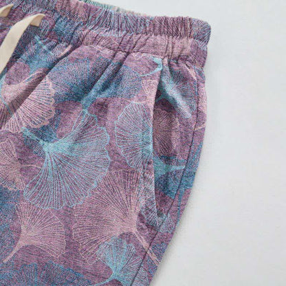 Vintage Ginkgo Leaf Cotton Lounge Pants - image 9