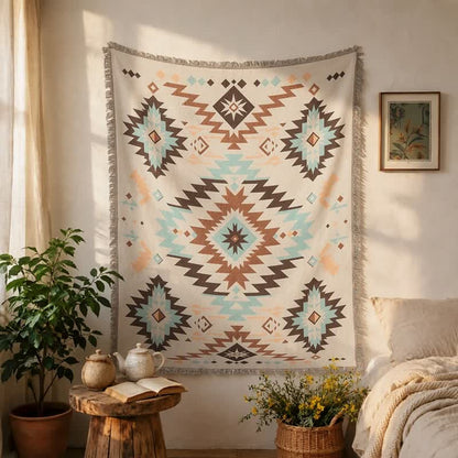 Bohemian Southwest Geometric Tasseled Decorative Throw - image 2