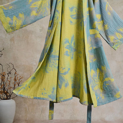 Bohemian Floral Cotton Double Gauze Kimono Robe - image 4