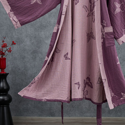 Butterfly Cotton Double Gauze Kimono Robe - image 4