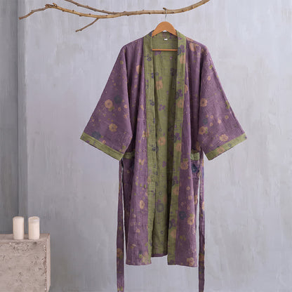 Garden Floral Organic Cotton Kimono Robe - image 9