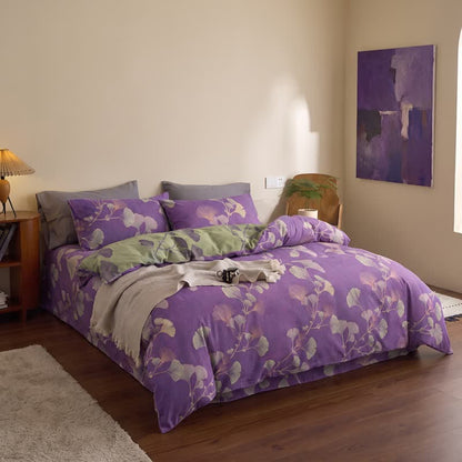 Retro Ginkgo Leaf Cotton Reversible Bedding Set - image 2