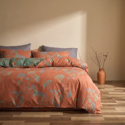 Retro Ginkgo Leaf Cotton Reversible Bedding Set - image 21