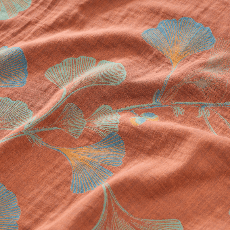 Retro Ginkgo Leaf Cotton Reversible Bedding Set - image 22