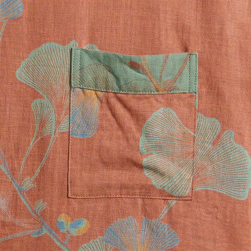 Retro Ginkgo Leaf Cotton Kimono Robe - image 20