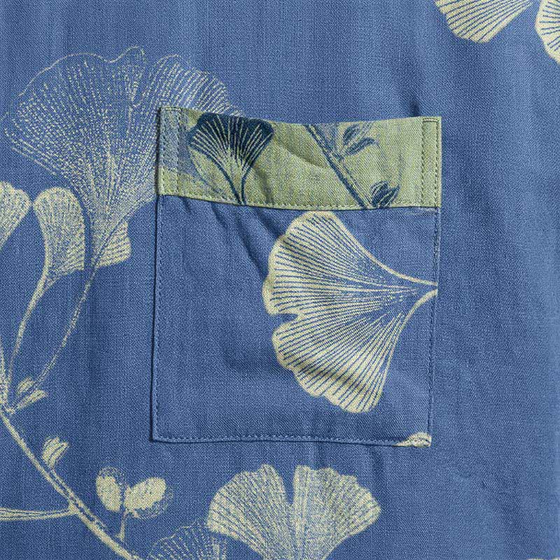 Retro Ginkgo Leaf Cotton Kimono Robe - image 9