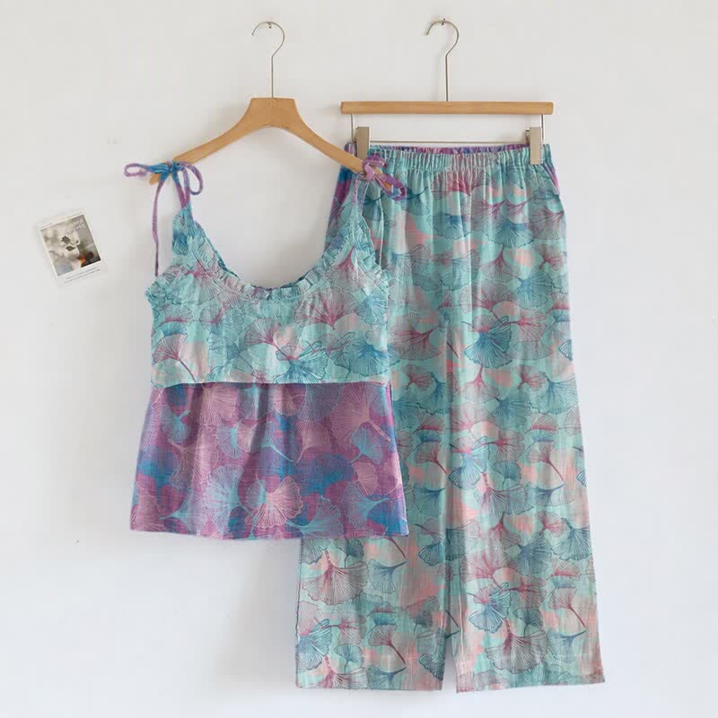 Dreamy Ginkgo Leaf Cami Loungewear Set - image 6
