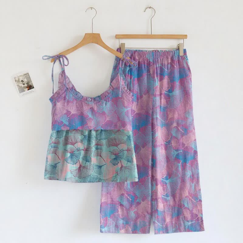 Dreamy Ginkgo Leaf Cami Loungewear Set - image 1