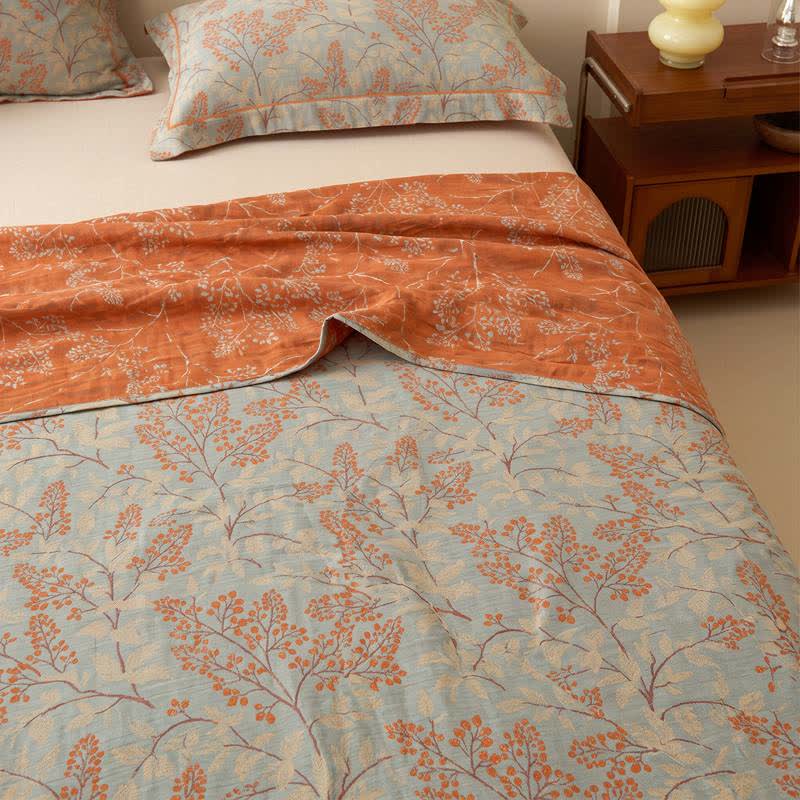 Botanical Branch Muslin Reversible Bedspread - image 3