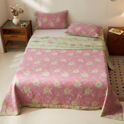 Dreamy Pastel Garden Cotton Muslin Bedspread - image 2