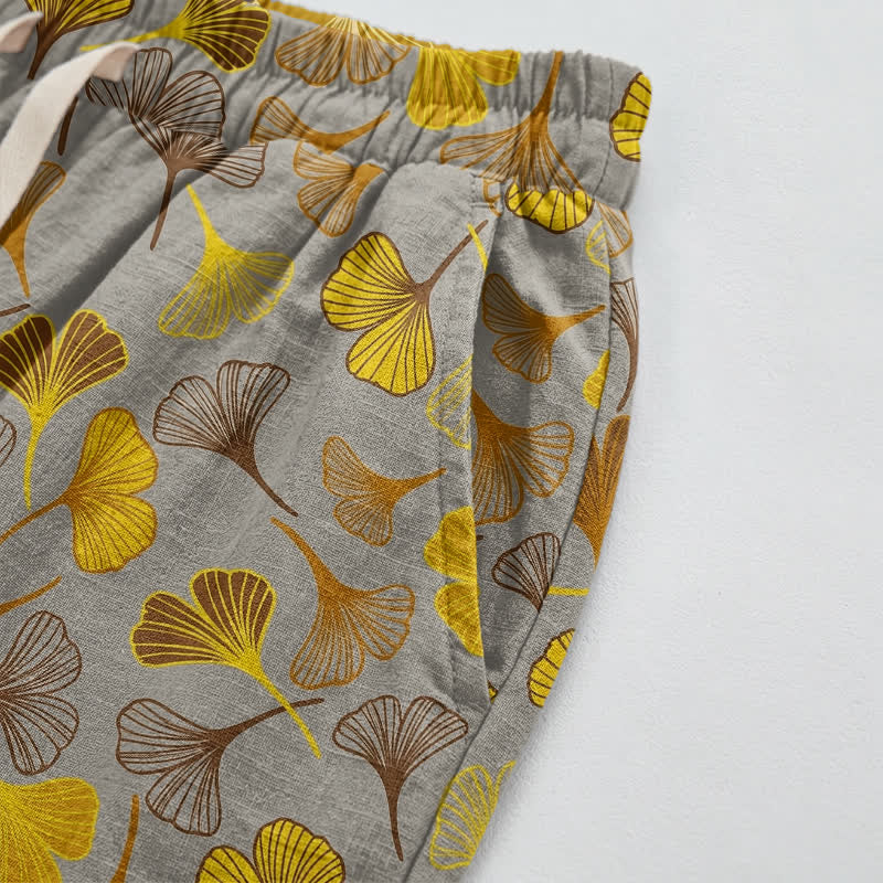 Multi‑Color Ginkgo Leaf Cotton Lounge Pants - image 13