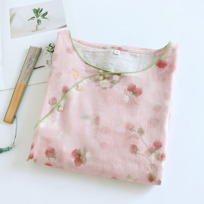 Pink Strawberry Cotton Lounge Nightgown - image 1