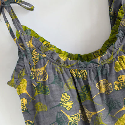 Retro Botanical Ginkgo Leaf Cotton Cami Loungewear Set - image 6