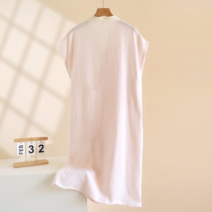 Minimalist Cotton Kimono Wrap Homewear Robe - image 3