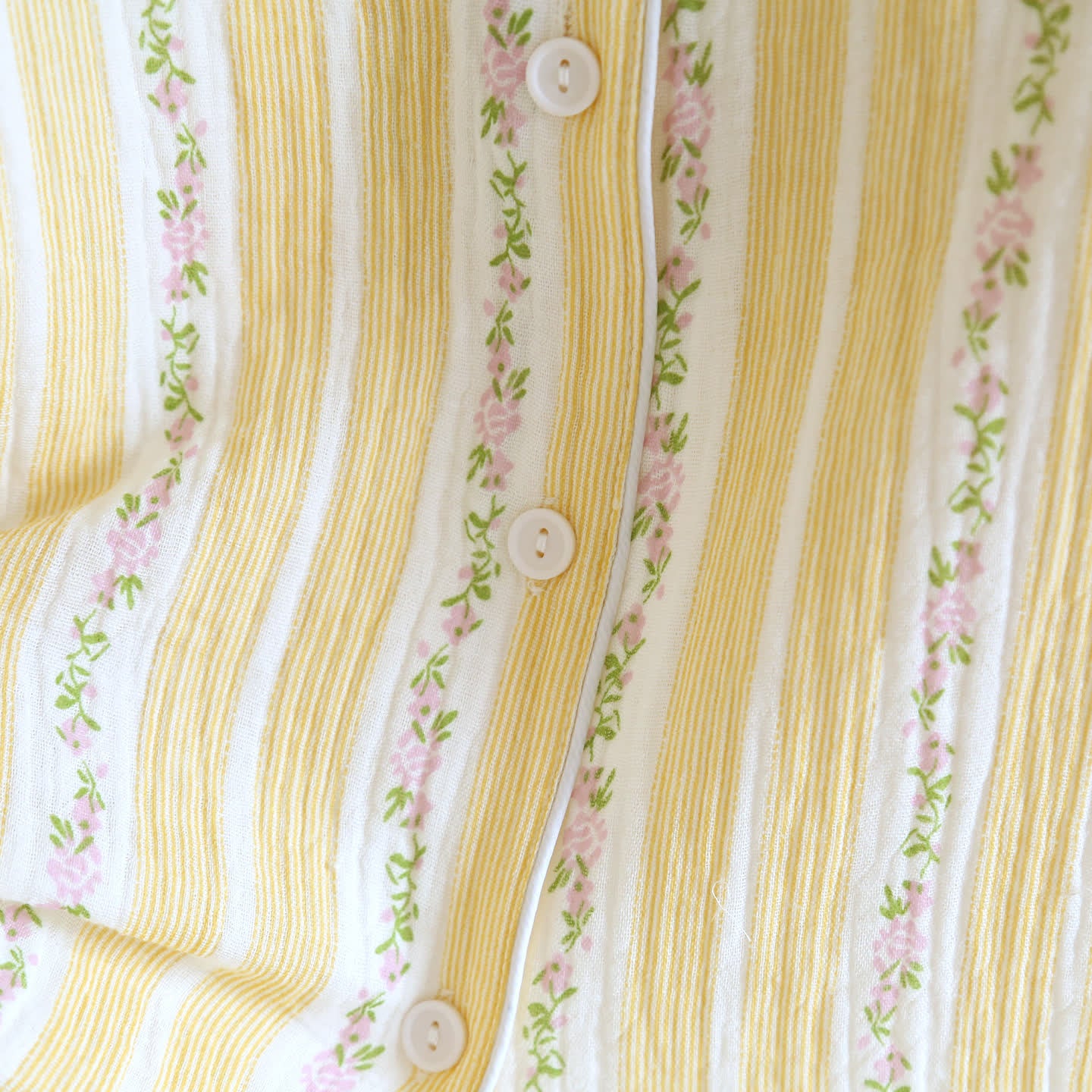 Floral Stripe Button Front Loungewear Set - image 6