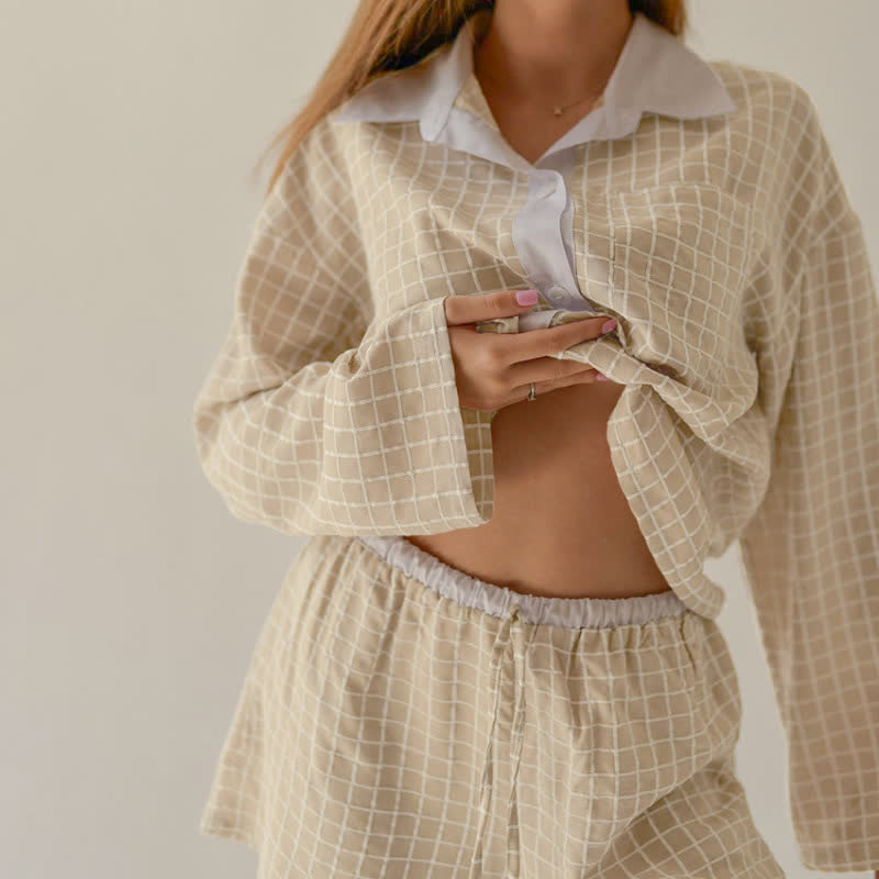 Minimal Resort Checked Loungewear Set - image 2