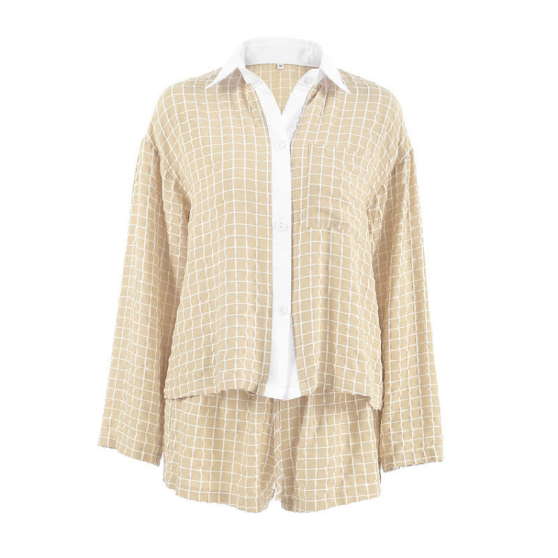 Minimal Resort Checked Loungewear Set - image 3