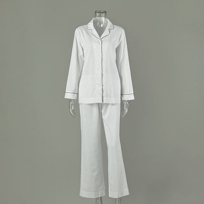 Minimal Cotton Contrast Trim Loungewear Set - image 5