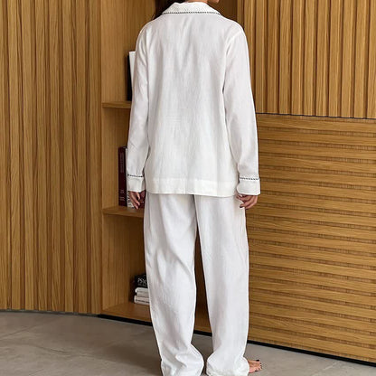 Minimal Cotton Contrast Trim Loungewear Set - image 3