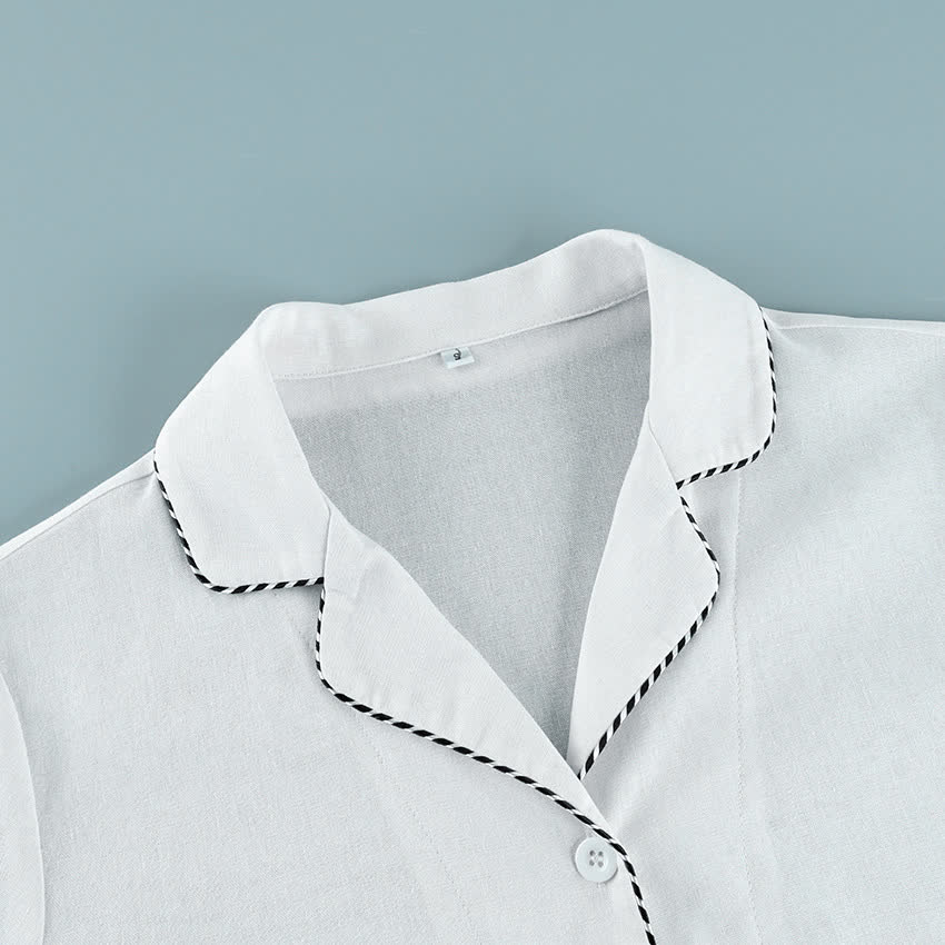 Minimal Cotton Contrast Trim Loungewear Set - image 7