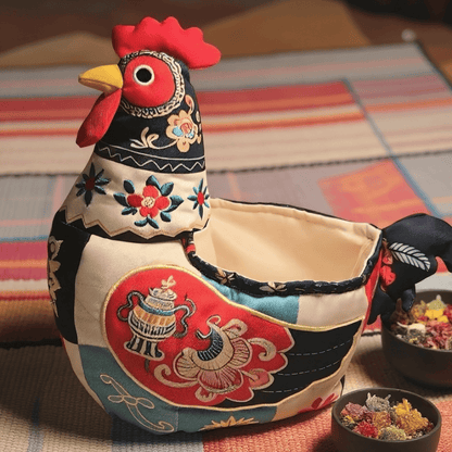 Folk Patchwork Chicken Storage Basket - image 3