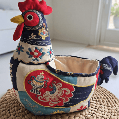 Folk Patchwork Chicken Storage Basket - image 6