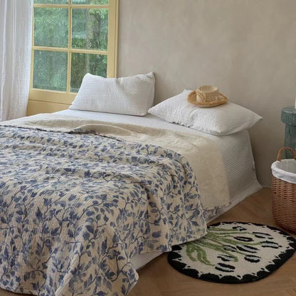 Nordic Leaf Cotton Bedspread Quilt - image 1