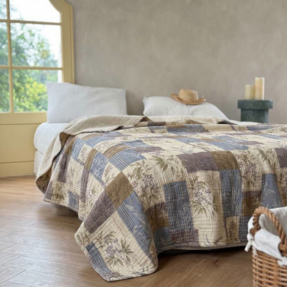 Vintage Patchwork Cotton Bedspread Quilt - image 1