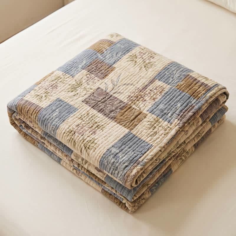 Vintage Patchwork Cotton Bedspread Quilt - image 4