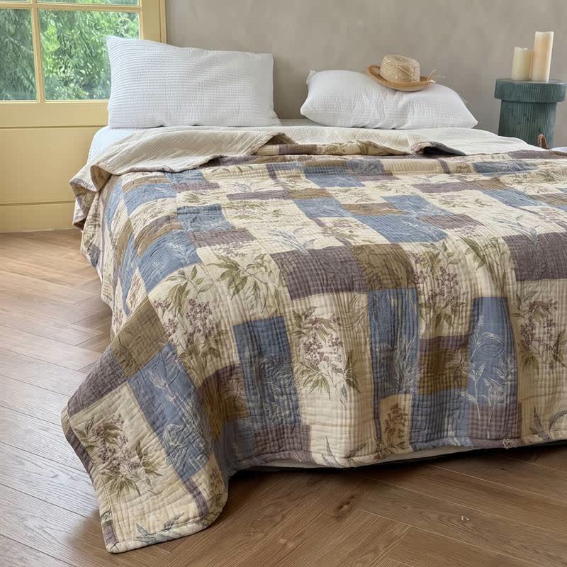 Vintage Patchwork Cotton Bedspread Quilt - image 2