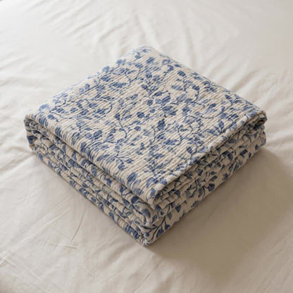 Nordic Leaf Cotton Bedspread Quilt - image 7