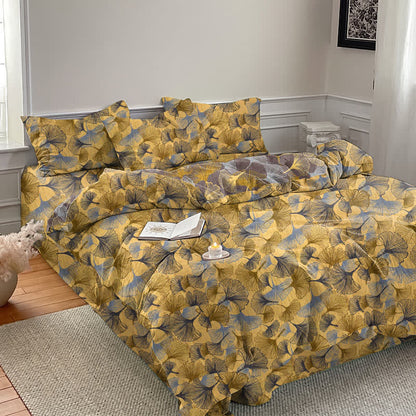 Retro Ginkgo Leaf Cotton Gauze Bedding Set - image 4