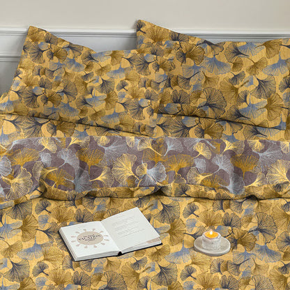 Retro Ginkgo Leaf Cotton Gauze Bedding Set - image 7