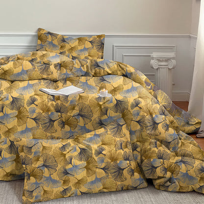 Retro Ginkgo Leaf Cotton Gauze Bedding Set - image 3